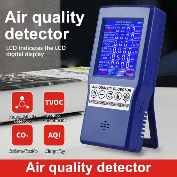 Анализаторы газа Digital CO2 Датчик мини -детектор углекислого диоксида углекислого газа формальдегид PPM -метры анализатор качества воздуха монитор TVOC Tester Meter Инструменты