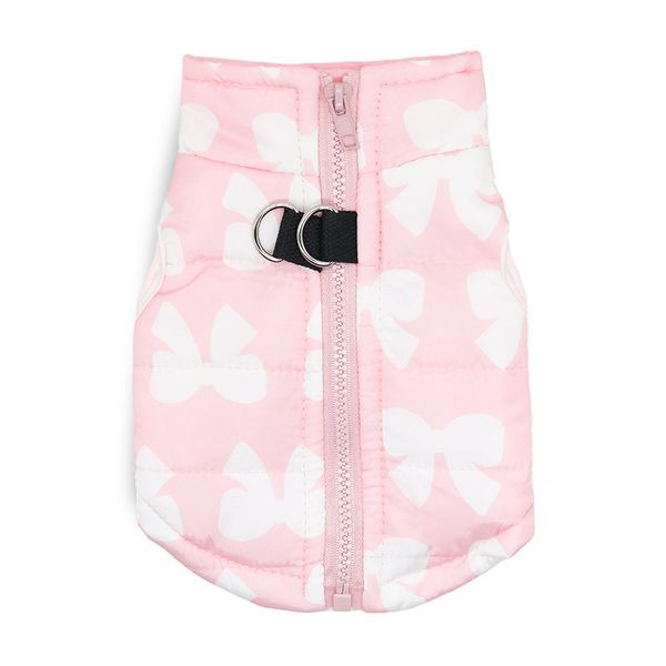 

pet clothing dog warm bow zipper cotton padded et vt autumn and winter teddy style