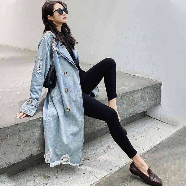 

women's trench coats cotton denim coats, medium-length loose coat with women's stripes, vintage winter fashions sfyt, Tan;black
