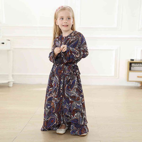 

eid mubarak girls kaftan abaya dubai turkey hijab muslim dress islam clothing abayas for kids robe musulman children dresses, Red