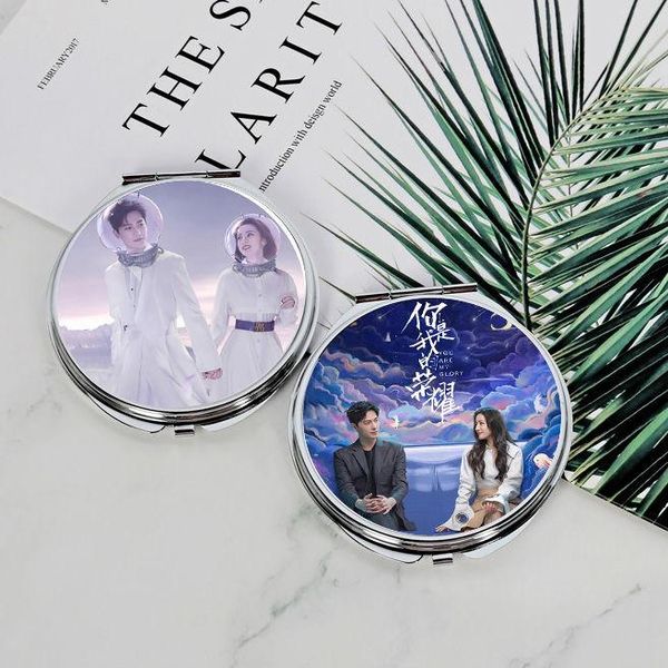 

mirrors you are my glory yu tu qiao jingjing yang di li re ba dilraba dilmurat round fold makeup mirror carry-on star around