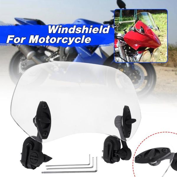 

motorcycle windshield 28cm universal adjustable clip on extension spoiler blade wind deflector for scooter