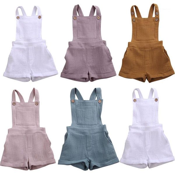 

jumpsuits lioraitiin 0-5years 5colors baby girls romper clothes sleeveless solid cotton jumpsuit summer fashion outfit1, Blue