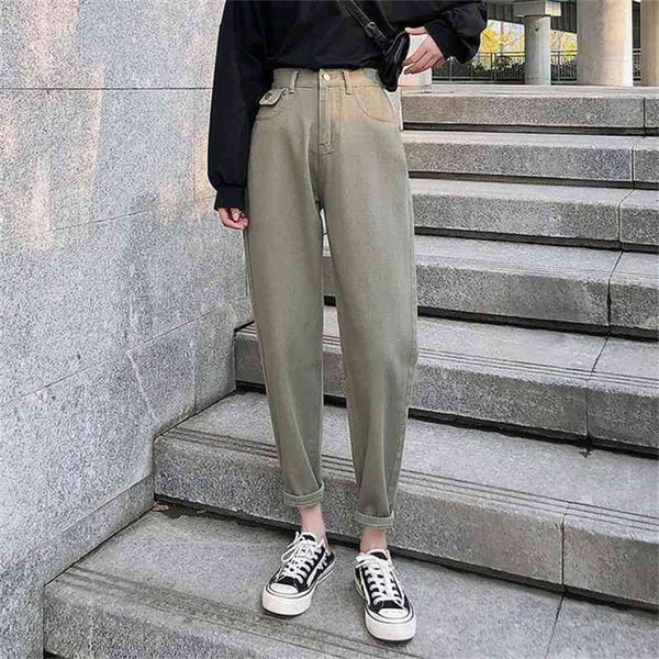 

women's jeans high waist elastic harem black apricot blue casual pants d1mg