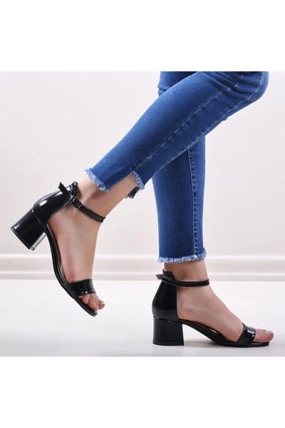 

women's black patent leather sandals