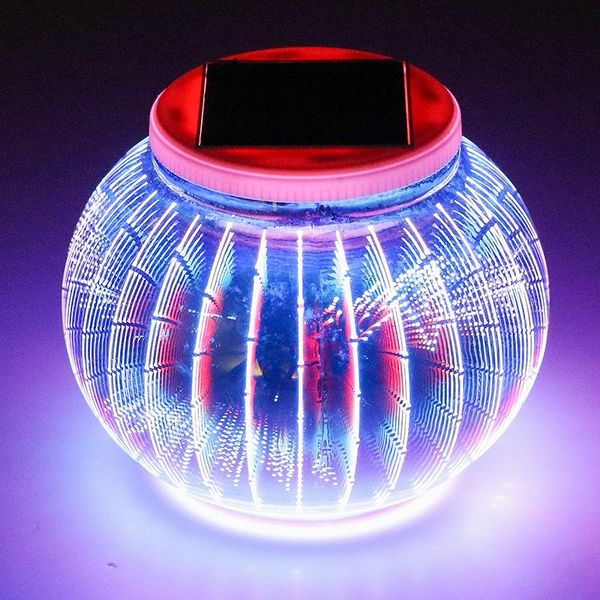 

solar led 3d color lantern glass cover ball light control waterproof home outdoor garden lawn lamps