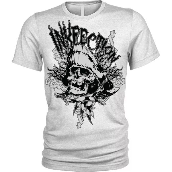 

inkfection calavera pirata tinta tatuaje camiseta camiseta hombre, White;black