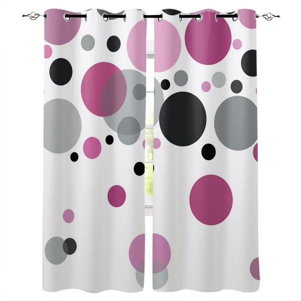 

curtain & drapes wave point circle window curtains for living room bedroom home decoration panels kitchen kids