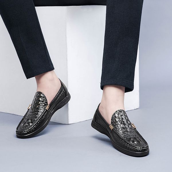 

men's-shoes fashion dress shoes casual outdoor leather black brown flat heel 4278