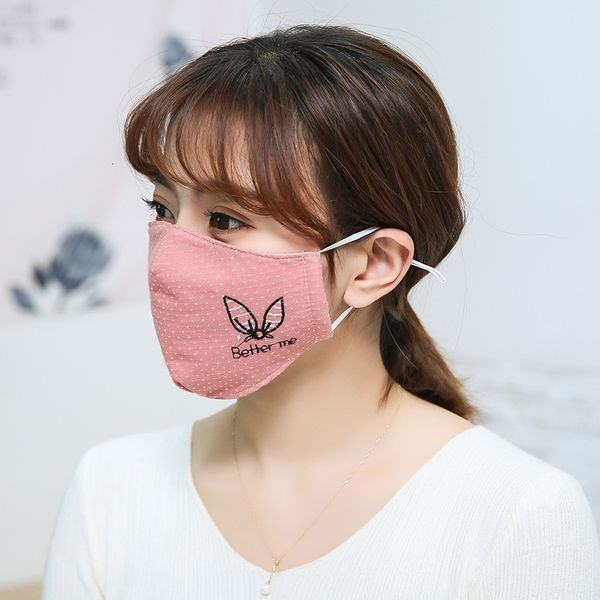 

autumn and winter hemp stereo embroidery adjustable fashionable dust-proof hanging ear type pure cotton riding mask
