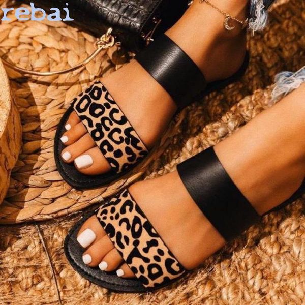 

outdoor leisure beach sandals spring/autumn 2021 double-layer leather graffiti printed flat non-slip durable slippers, Black