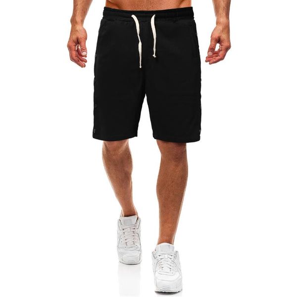 

summer men's fashion brand casual shorts loose korean couple beach pants five-point button, White;black
