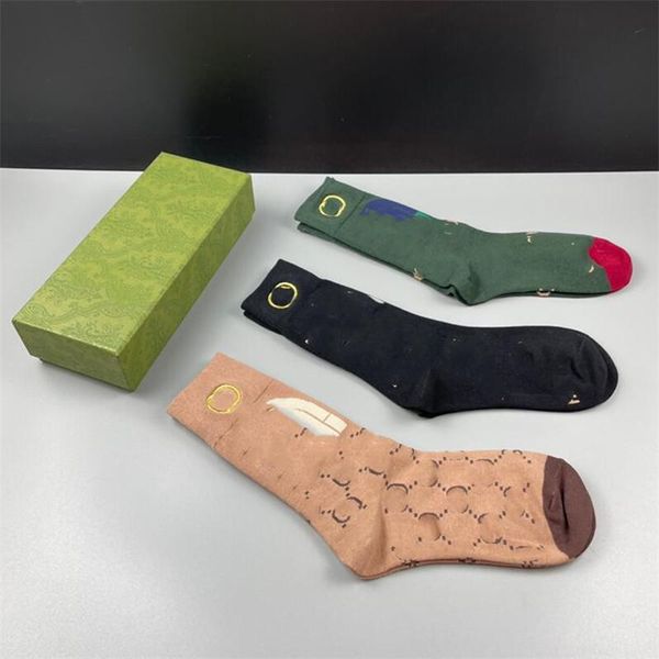 

creative embroidery luxury socks fashion letter designer sport sock all seasons elastic warm stockings hosiery, Black;white