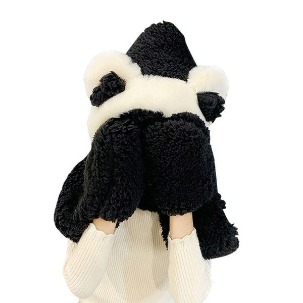 

hat, scarf, gloves, three-piece set winter warm wool knit hat for children outdoor hats, Black;white