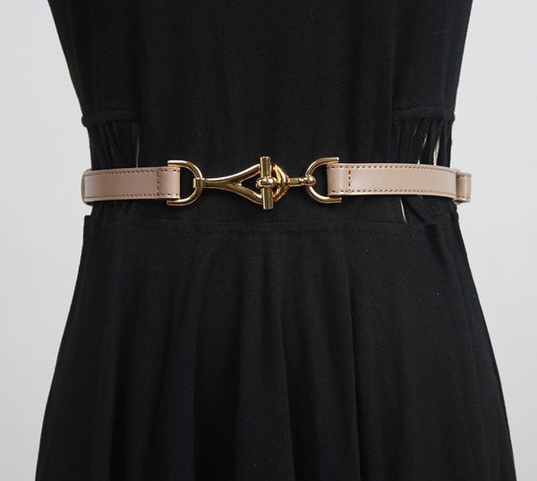 

belts women's runway fashion genuine leather cummerbunds female vintage dress corsets waistband decoration narrow belt r3399, Black;brown