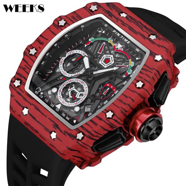 

wristwatches military watch men hip hop chronograph sports mens watches male tonneau clock reloj hombre relogio masculino, Slivery;brown