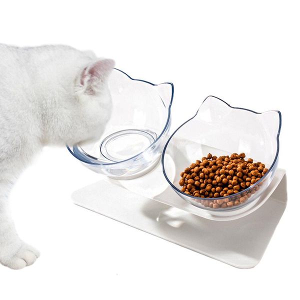 

cat bowls & feeders double pet puppy with raised stand protection cervical transparent bowl