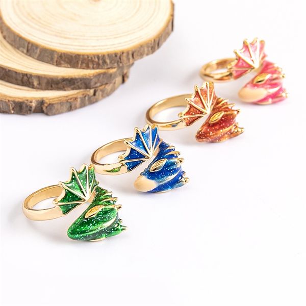 

gold glitter green enamel snake ring adjustable dragon midi band rings fashion ins summer jewelry 1608 t2, Silver