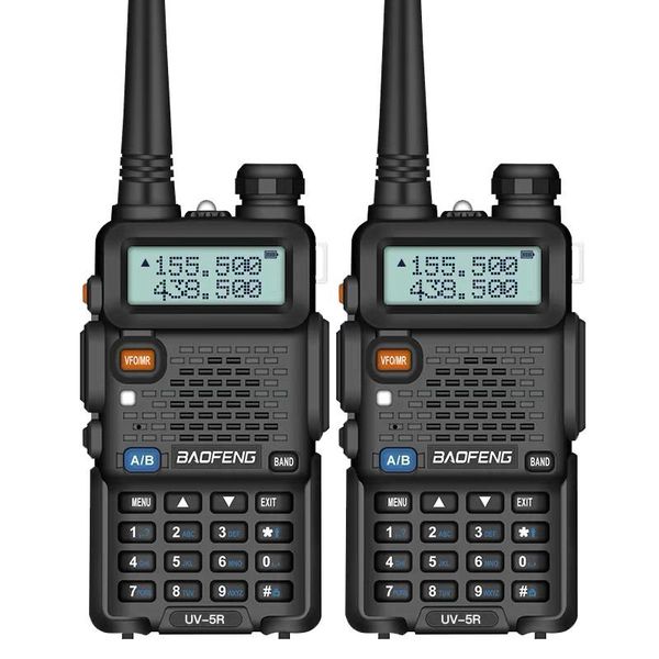 

walkie talkie 2pcs baofeng uv-5r vhf/uhf136-174mhz&400-520mhz dual band two way radio uv 5r portable uv5r