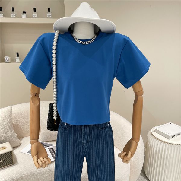 

polos spring summer fashion niche design blue style short shirt, White