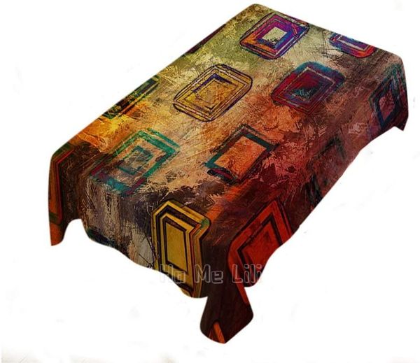

table cloth geometric tablecloth polyester rectangular decoration in brown