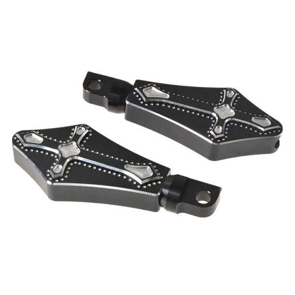 

pedals precision billet metal cross black foot pegs for dyna sportster