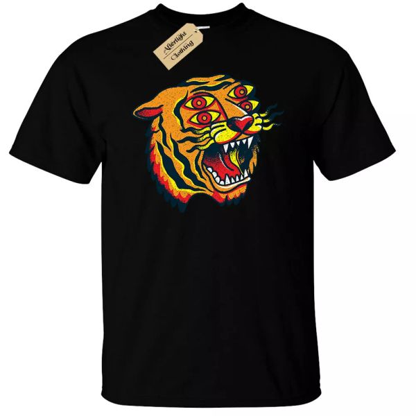 

tiger t-shirt man hypnotic mystic flippin acid, White;black