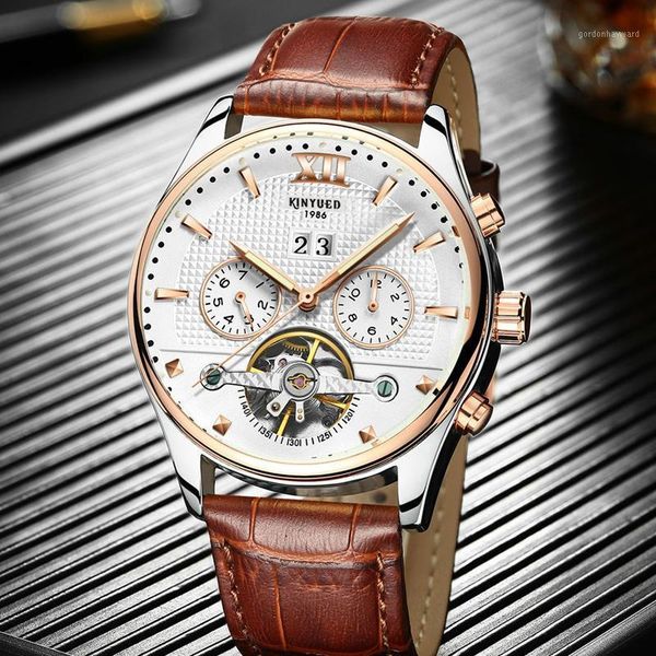 

wristwatches mens mechanical watch, Slivery;brown