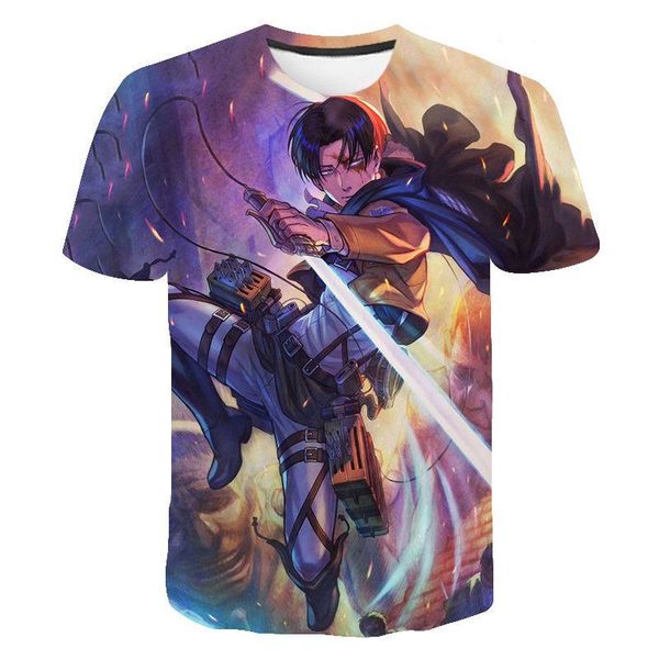 

men's t-shirts anime t-shirt attack on titan 3d print fashion streetwear men women sport casual t shirt hip hop tees clothing male, White;black