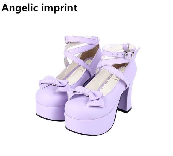 

angelic imprint handmade woman mori girl lolita cosplay shoes lady high heels pumps women princess dress party 33-47 7.5cm, Black