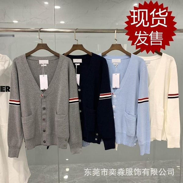 

2021 spring and autumn high correct version tb parent sleeve single breasted sweater knitted cardigan jacket women's fashion, Black