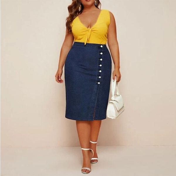 

skirts mature women's jeans skirt personality fashion denim casual split, Black