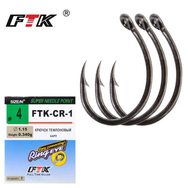 

fishing hooks ftk barbed hook size2#/6pcs size 4#/7pcs size6#/6pcs size8#/9pcs super needle point and eye carp tackle