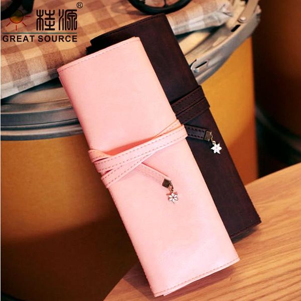 

pencil bags leather bag pen insert big space makeup brush roll(2pcs)