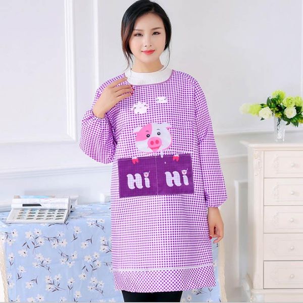 

aprons long-sleeved oil and pollution-proof apron reverse waist skirts kitchen overalls anti-fouling gowns household dust-proof