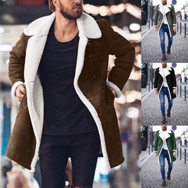 

men's jackets men long-sleeved coat warm outer jacket winter turndown neck softshell for windproof soft shell free, Black;brown
