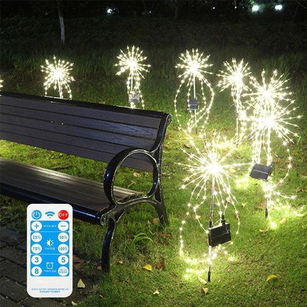 

solar lamps powered 200 led firework lights fairy string outdoor garden waterproof lawn starburst patio lamp decoration