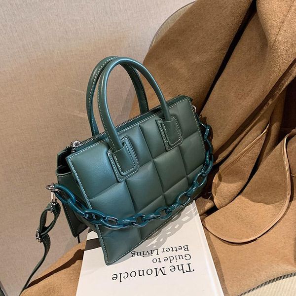 

lattice square crossbody bag 2021 high-quality pu leather women's designer handbag high capacity shoulder tote cross body