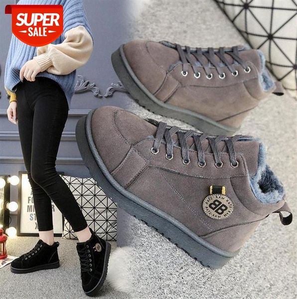 

snow boots women plus velvet thickened warmth casual flat-bottomed non-slip student bread cotton shoes #xg6f
