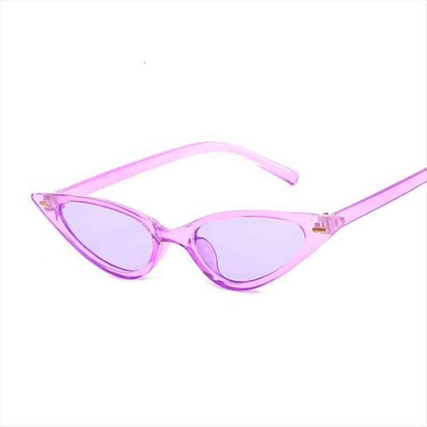 

fashion small cat eye sunglasses women brand designer triangular cateye sun glasses female colorful mirror vintage oculos de sol, White;black