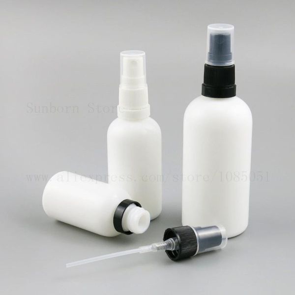 

storage bottles & jars empty glass bottle 15ml 1oz 30ml 50ml 100ml essential oil perfume e liquid with white black sprayer spray 20pcs
