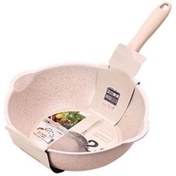 

pans thickened bottom stone frying pan multifunction non-stick deep nougat pot big mouth wok