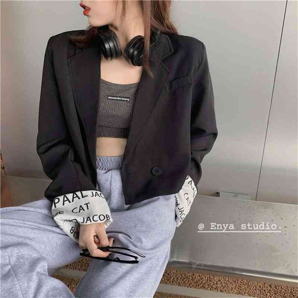 

women's jackets coats korean casual short suit jacket r6nr, Black;brown