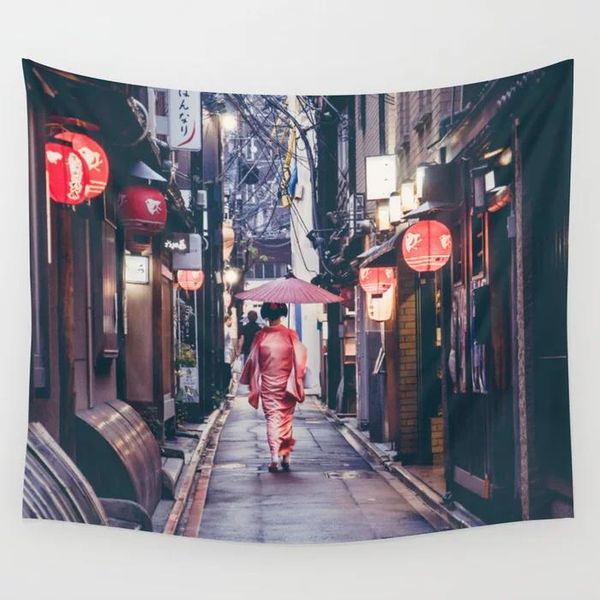 

tapestries geisha in kyoto tapestry wall hanging bohemian printed home living room bedroom office art decor