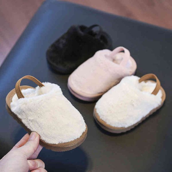 

boots toddler shoes winter baby walking shoes slippers soft soled indoor warm cute plush for girls boys, Black;grey