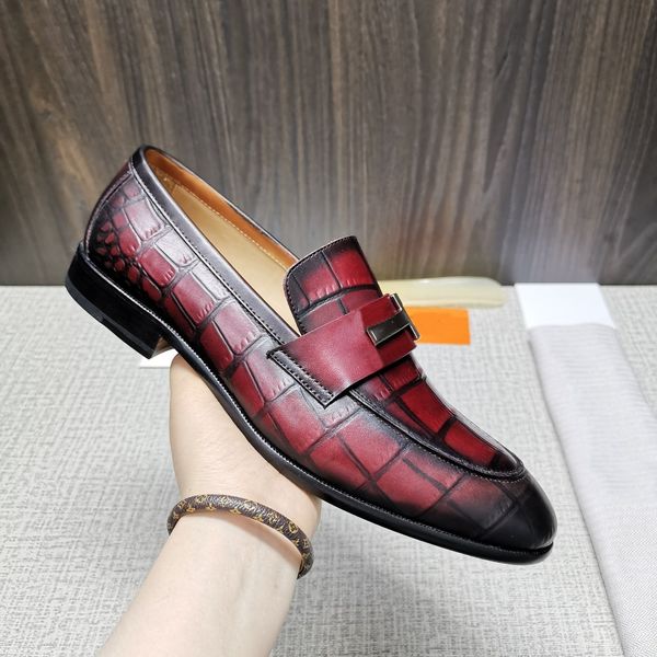

trendy fashion luxury casual men's shoes, lazy foot pedal, formal occasions can be worn, comfortable and generous, Black