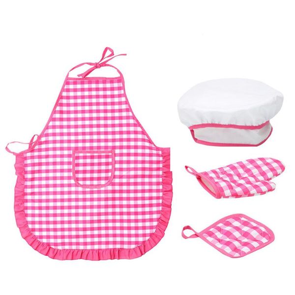 

kids apron and chef hat set costume for boys girls baking gardening toys dollhouse accessories kitchen aprons