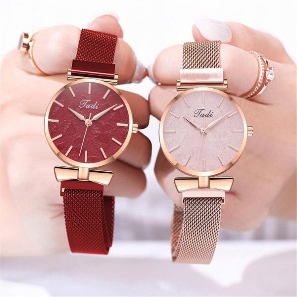 

wristwatches women watches luxury ladies magnet buckle quartz analog wrist relogio feminino, Slivery;brown