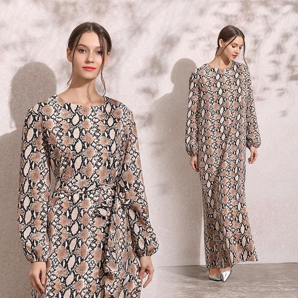 

ethnic clothing snake dress women long sleeve print yellow green purple orange red black pencil bodycon party casual robe
