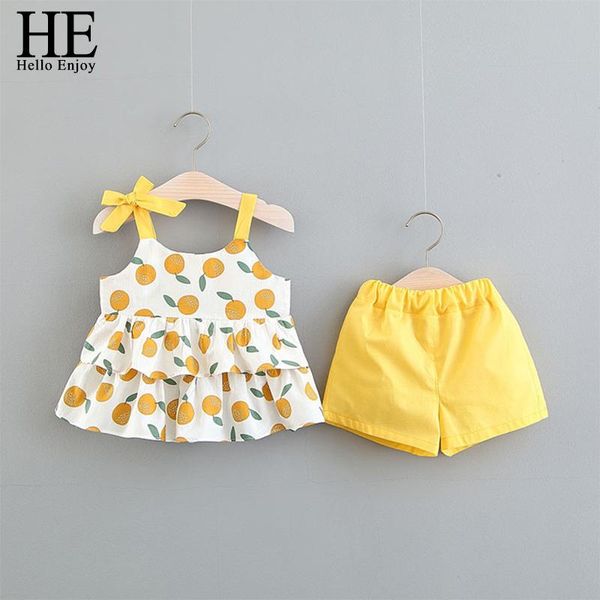 

clothing sets hello enjoy summer girl sling flower cloth apple dress suit small fresh sweet cute two-piece, White